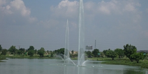 Hệ thống phun nước cho hồ tự nhiên tại Becamex Bình Dương