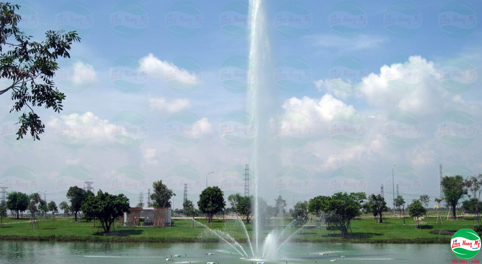 Hệ thống phun nước cho hồ tự nhiên tại Becamex Bình Dương
