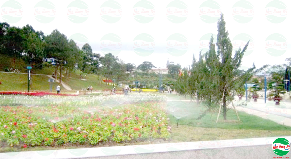 Tưới tự động tại Festival Hoa Đà Lạt