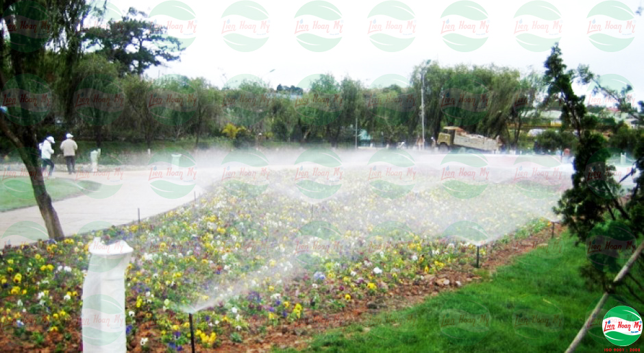 Tưới tự động tại Festival Hoa Đà Lạt